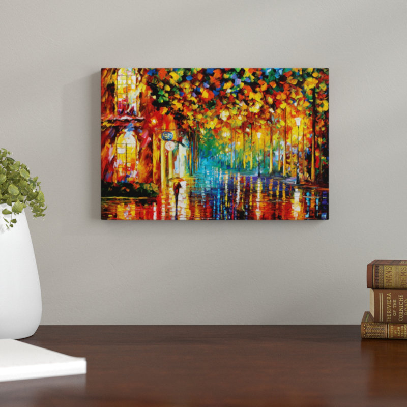 « late poussette »-reproduction de peinture sur toile tendue, H 26 po x l 40 po x P 1,5 po