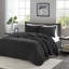 Courtepointe noire pour très grand / très grand lit, 3 pièces, corail réversible, microfibre avec rembourrage en coton, pièce de teinture, courtepointe corail, microfibre, rembourrage, literie élégante-124308681-124308680
