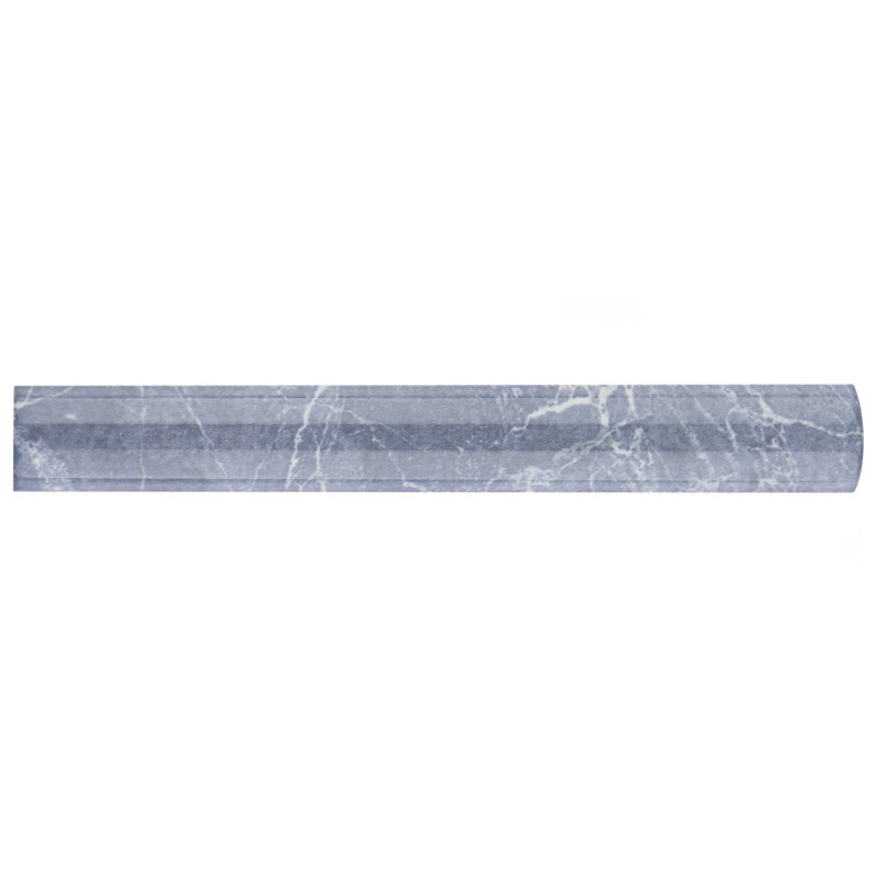Cigarro 7.88" L x 1" W Ceramic Round Tile Trim, Blue