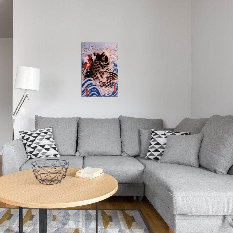 «Samourai japonais», impression sur toile tendue, H 40 po x l 26 po x P 1,5 po, Toile tendue, Pas de tapis