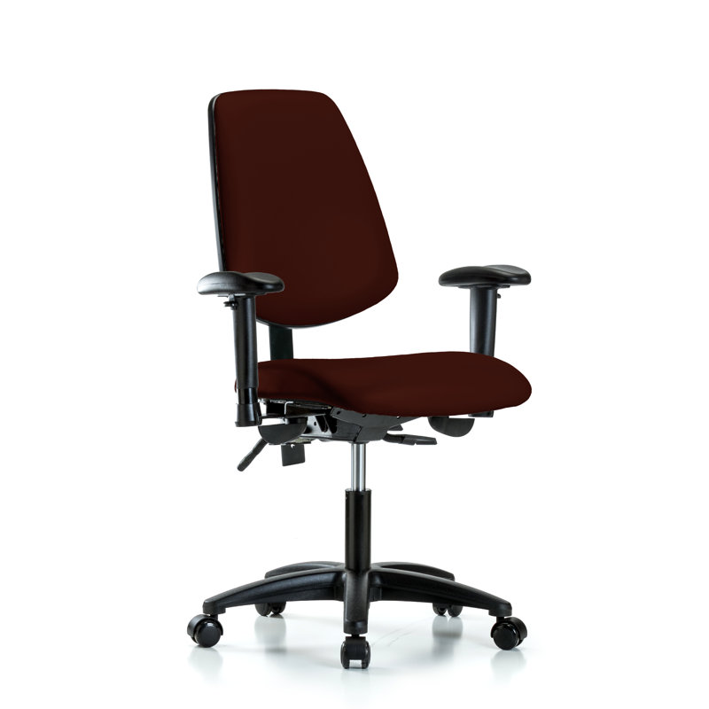 Chaise de travail Roxana, Bourgogne, Roulettes, Non inclus