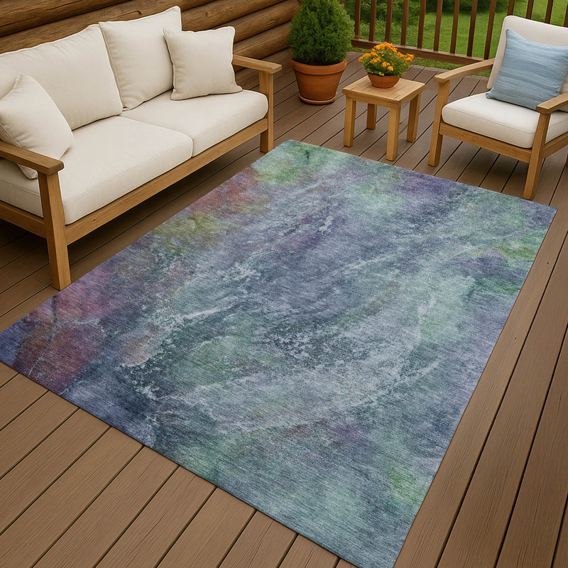 Machine Washable Indoor/Outdoor Emelia ACN2308 Abstract Rug, Rectangle 3' x 5'