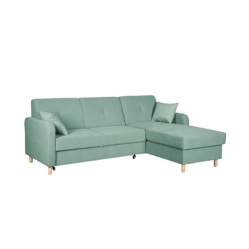 4 Seater Sofa Bed, Right Hand Facing, Green