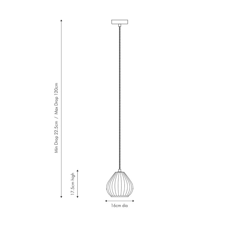 Shaver 1 - Light Clear Teardrop Pendant