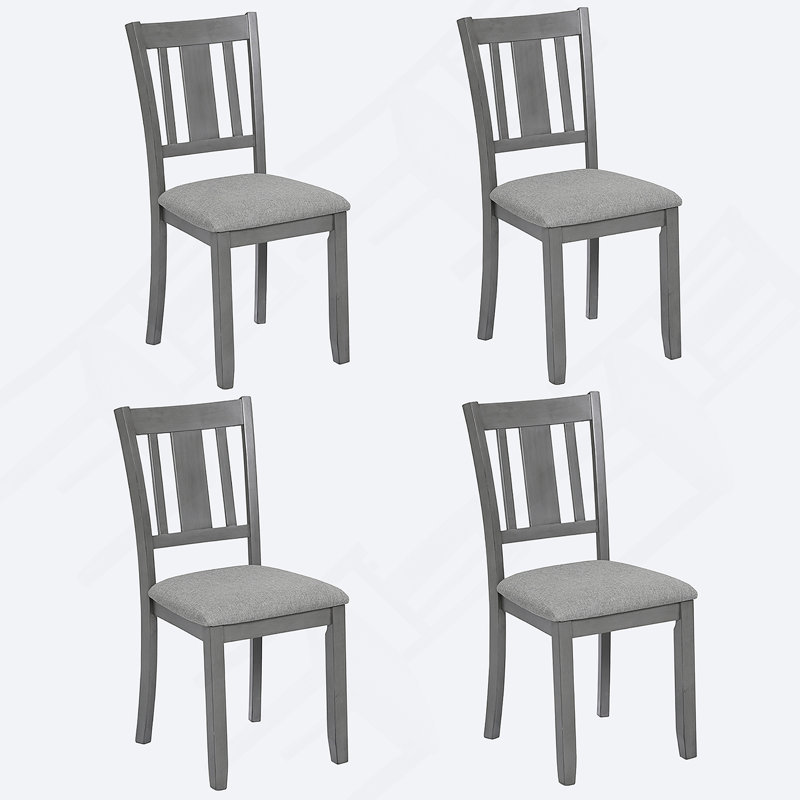 Ensemble de chaises de salle à manger pour 4 avec siège rembourré, gris, Gris