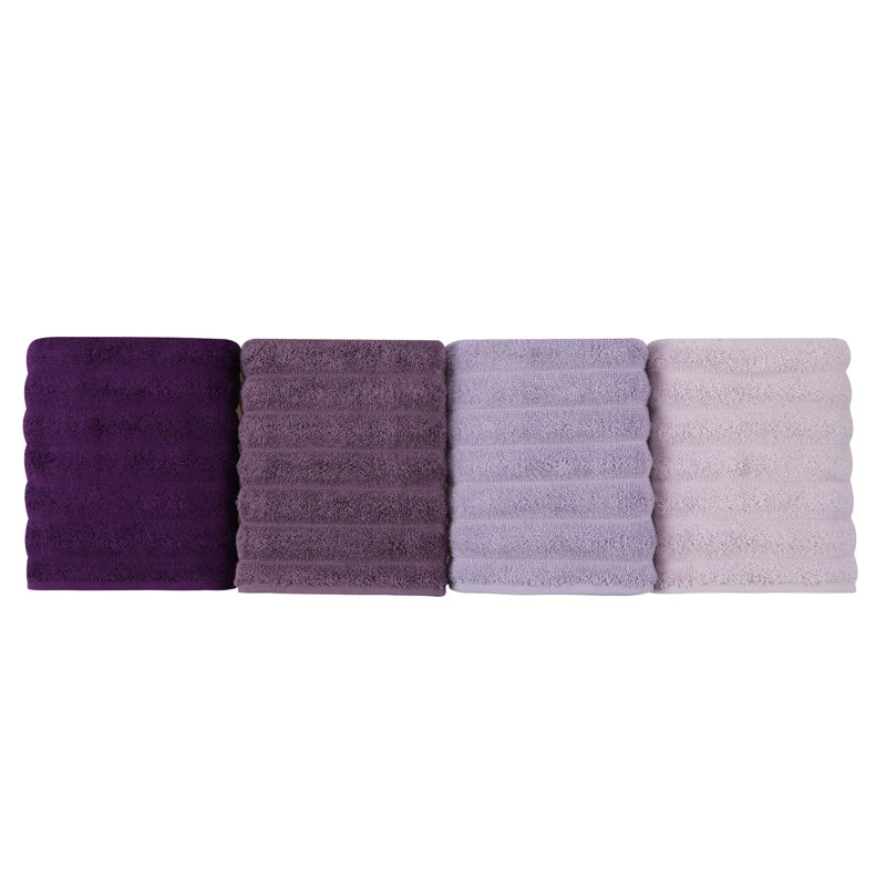 Ensemble de serviettes 4 pièces 100% coton, Mauve