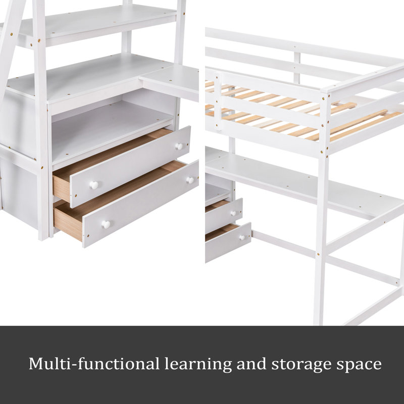 Lit mezzanine simple Jolayne Kids, Blanc