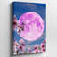 Toile Une scène de rêve avec de délicates branches de cerisiers en fleurs ornées de fleurs roses tendres sur fond de toile rose lumineuse-719245245