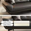 Coussin de canapé standard noir en cuir véritable noir-692086745