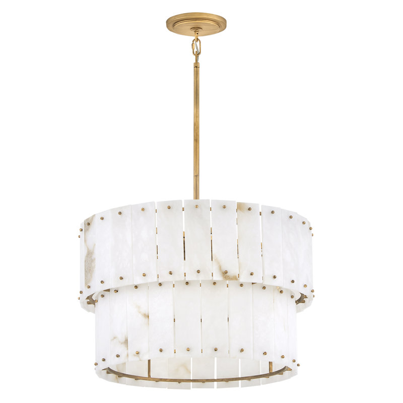 Simone 6 - Light Steel Dimmable Drum Chandelier