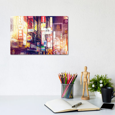 Behind The Window - Neon Colors 1 Piece Wrapped Canvas Wall Art