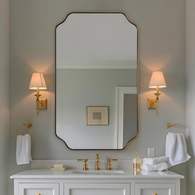 Miroir de salle de bain Modern Cadre en acier inoxydable