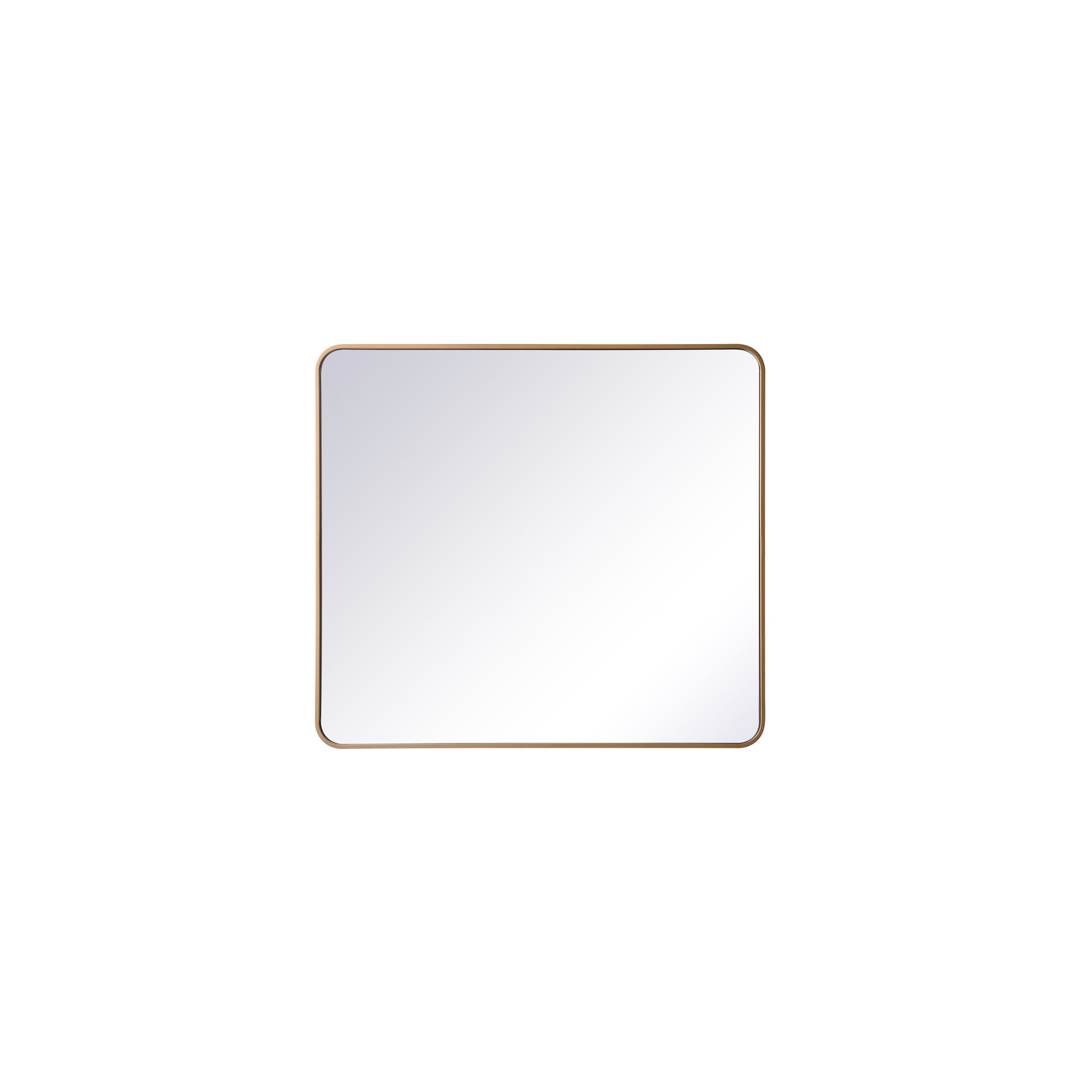 Sabine Metal Rounded Rectangle Wall Mirror, 40" x 36", Brass