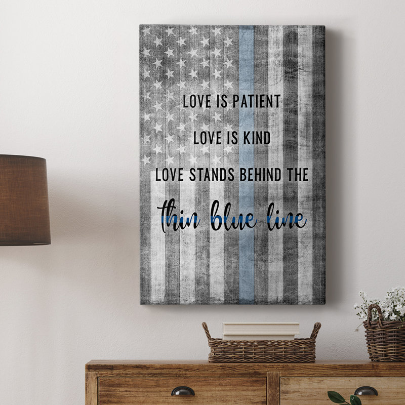 Thin Blue Line -Custom Wrapped Gallery Cavas, 18" H x 12" W