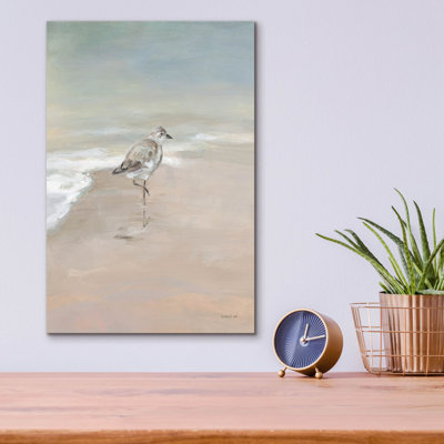  «Shorebirds On The Sand 2» par Danhui Nai, art mural en verre acrylique, 12 po x 16 po