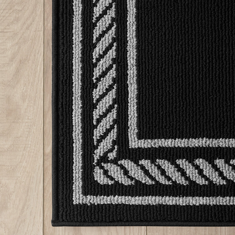 Nautica Rope Border Machine Washable All Loop Tufted Rugs 1-Piece, Rectangle 2'2" x 5'