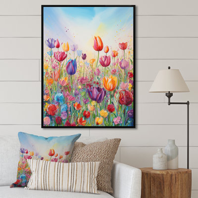 Multicolore Dreamy Tulips Flower Field I - reproduction sur toile