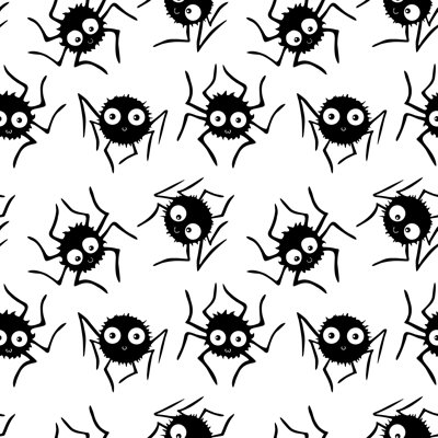 Spiders With Eyes Illustration by Iuliia Bessonova - Wrapped Canvas Print