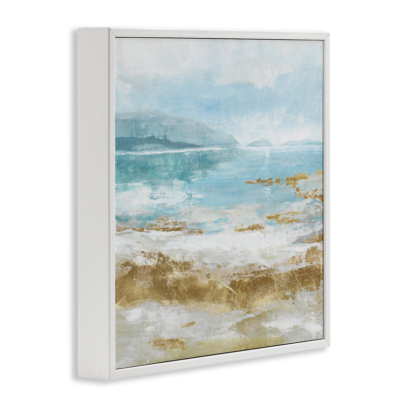 Art de giclée encadrée par Max Maxx, Estampe numérique encadrée blanc bord de mer, H 12 po x l 12 po