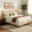 Lit pour grand lit Camel Tones avec structure douce, de soutien et stable pour la peau de la chambre à coucher