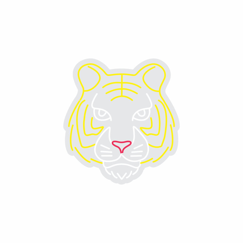  | Enseigne néon tigre | Fabriqué avec un tube néon flexible durable qui émet une lumière colorée pendant plus de 50 000 heures sans gradation ni scintillement, assurant une performance durable | 26 x 24.jp | Jaune, rose, blanc