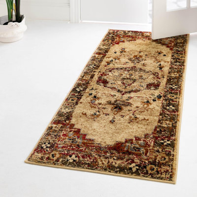 Tapis abstrait brun / rouge Alameda
