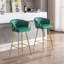 Ensemble de 30 tabourets de bar 30 pouces, avec repose-pieds chromé et base en velours + tabouret de bar simple Golden Leg, vert-1674415142-1674415143