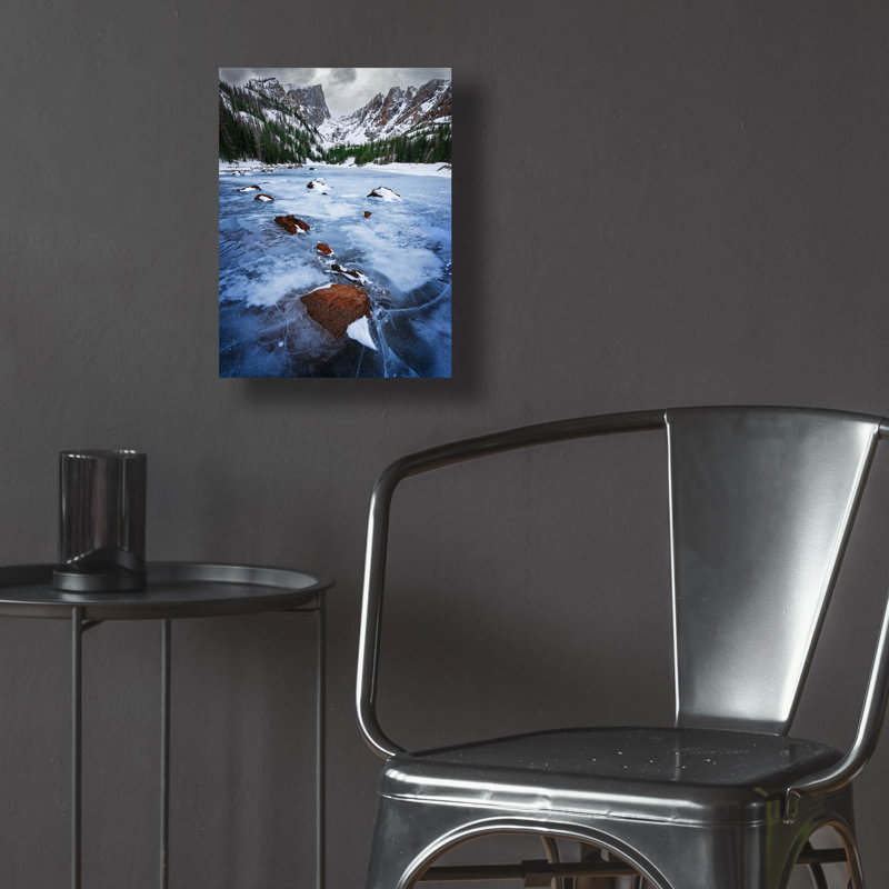 Art mural en verre «A Winters Dream» par Rick Berk, H 16 po x l 12 po x P 0,13 po