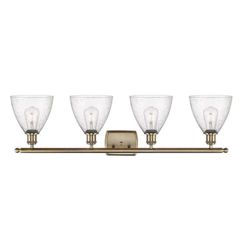 Éclairage pour meuble-lavabo 4 lumières Shauna, Laiton antique, Incandescente