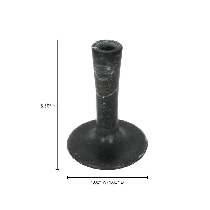 Brown Torrent Marble Tabletop Candlestick, 5.5" H