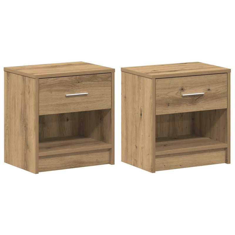 Bedside Cabinets With Drawer, Artisan Oak, 2