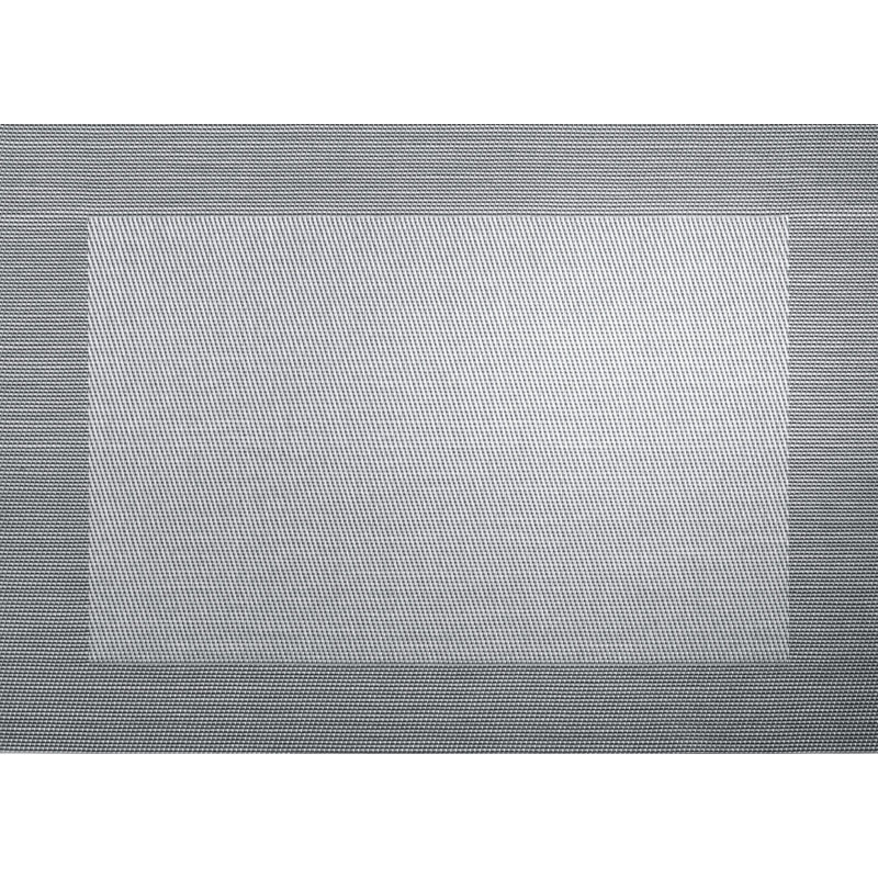 Ensemble de 4 napperons rectangulaires en vinyle, Argent noir métallique
