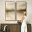 «Minimal Neutral Horizon», art mural abstrait pour chambre à coucher - ensemble de 2, reproduction d'art encadrée sur toile 60 po x 20 po x 2, 60 po x 30 po x 2-1206230349-1206230348