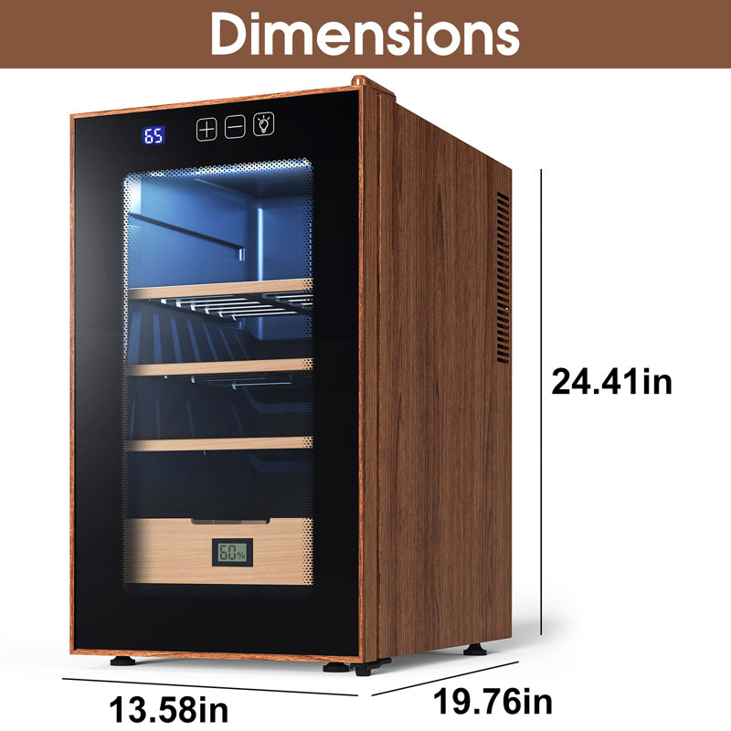Cave à cigares électrique 48L avec thermostat (350) refroidissant et chauffant