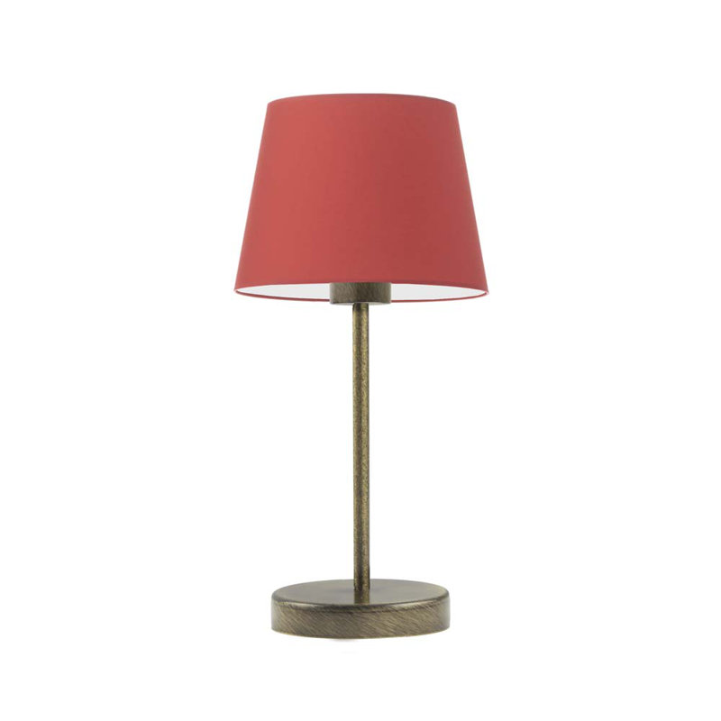 Arsens Metal Table Lamp, Red, Antique (Old) Gold