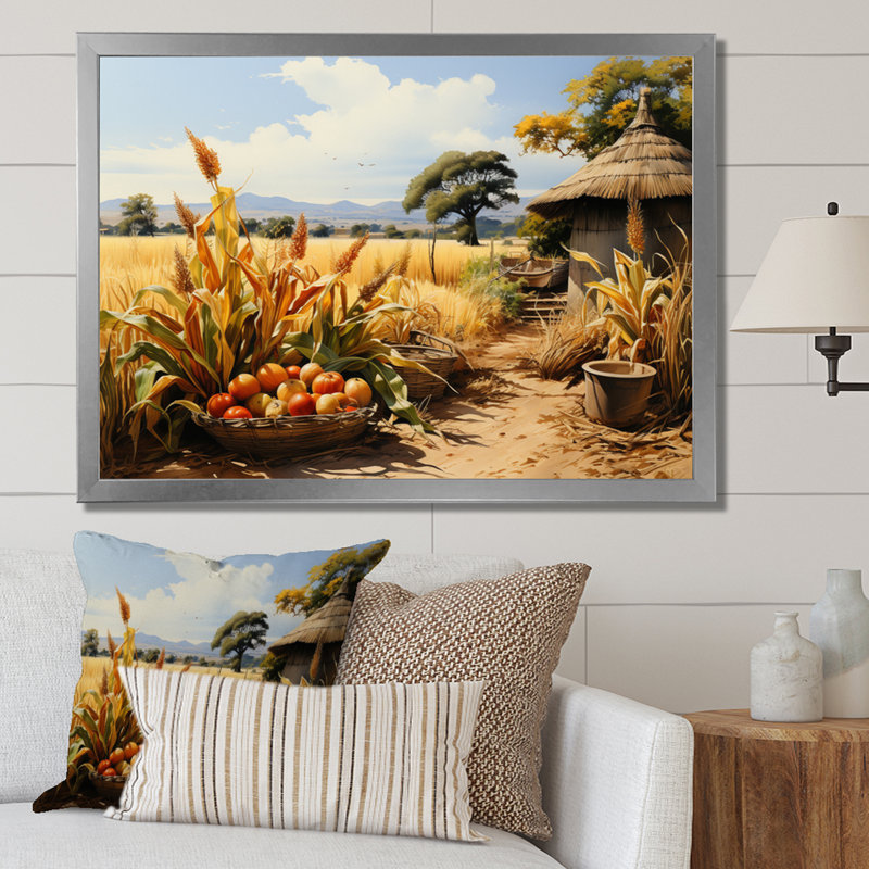 «African Harvest Abundance I», reproduction sur toile, H 34 po x l 44 po x P 1,5 po, Cadre photo argenté