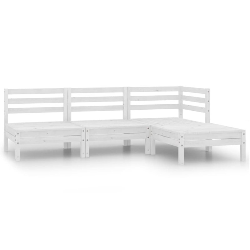 Valleria 4 Piece Lounge Chair, White