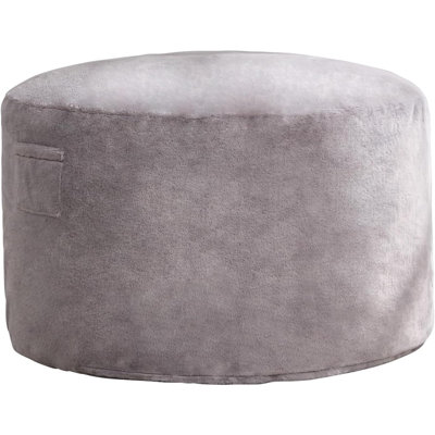 Fauteuil à billes de 5 pi pour adultes Grand fauteuil à billes avec housse en fausse fourrure Grand fauteuil à billes pour le salon Chambre à coucher Bureau de dortoir - gris (50 po x 50 po x 24 po)