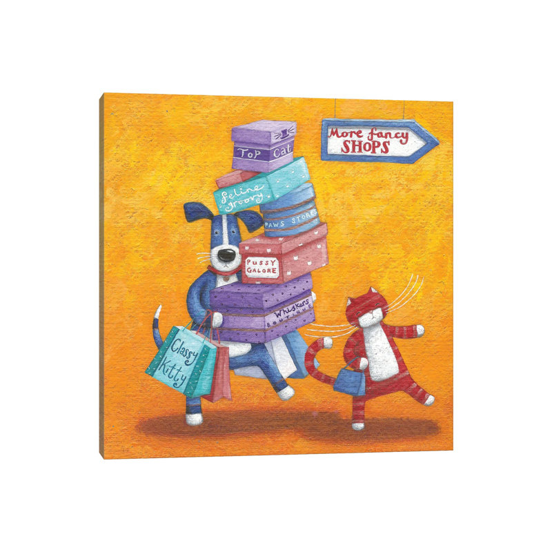 Shop Till He Drops by Peter Adderley - Wrapped Canvas Gallery-Wrapped Canvas Giclée, 45.72 cm H x 45.72 cm W x 1.91 cm D