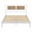 Grand lit minimaliste avec tête naturelle - Chambre à coucher, plateforme à la mode pour tête de lit, élégant et blanc