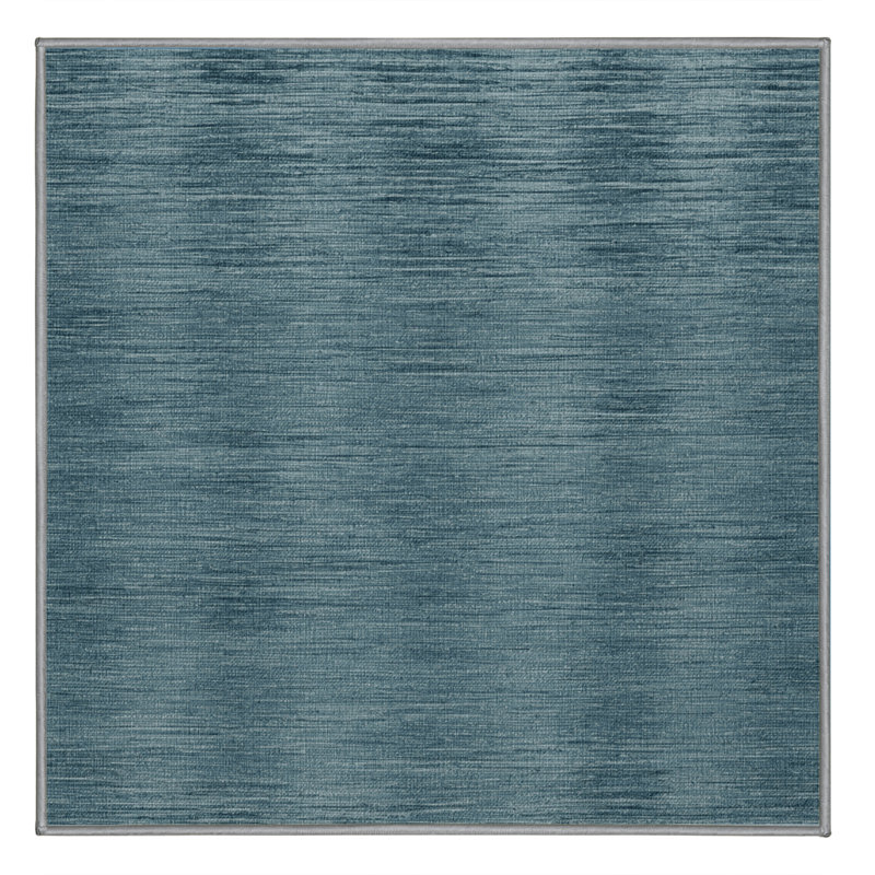 Machine Washable Solid Green Area Rug, Square 4'