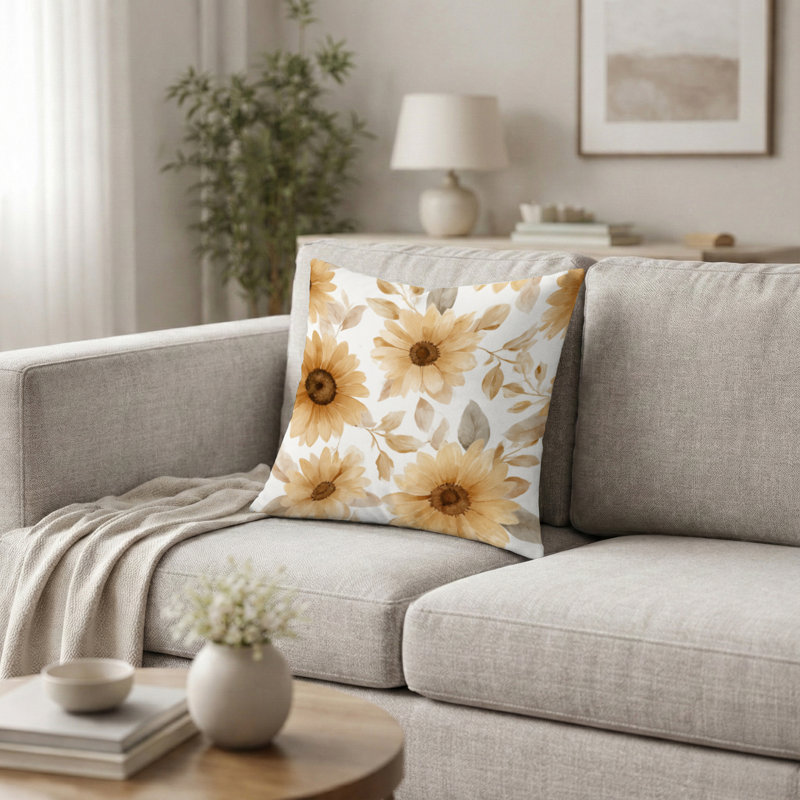 Coussin Country Farmhouse - Coussin jaune, H 20 po x l 20 po
