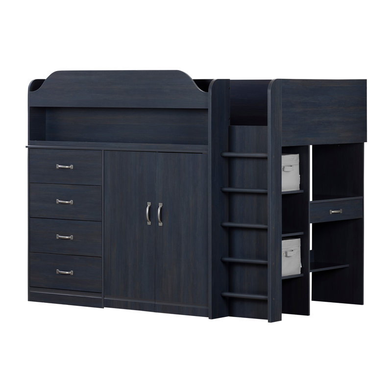 Arlen Kids Twin Loft Bed with Drawers