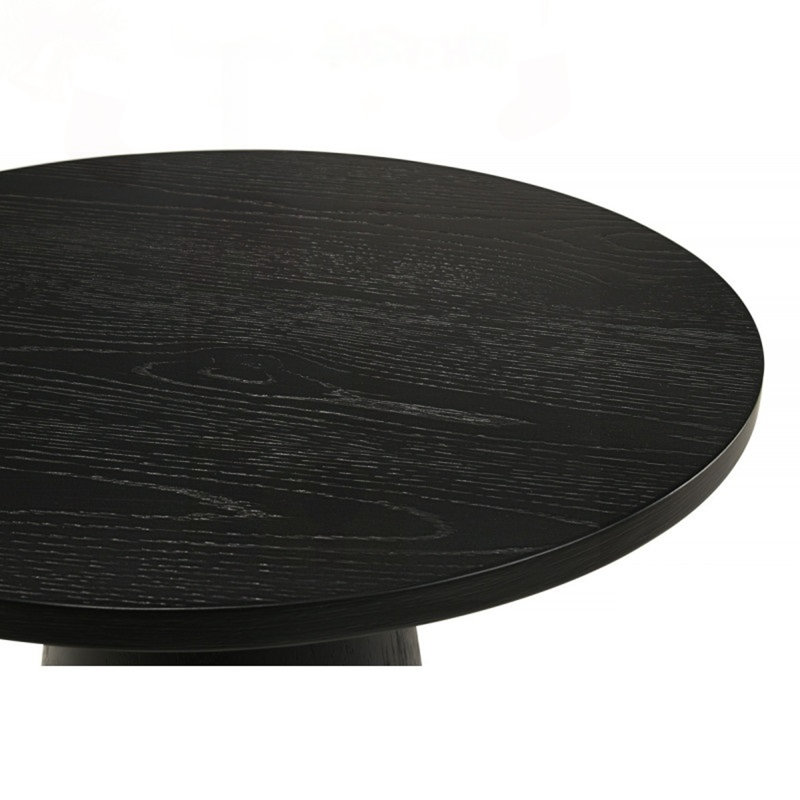 Console ronde à piédestal avec plateau biseauté, Noir