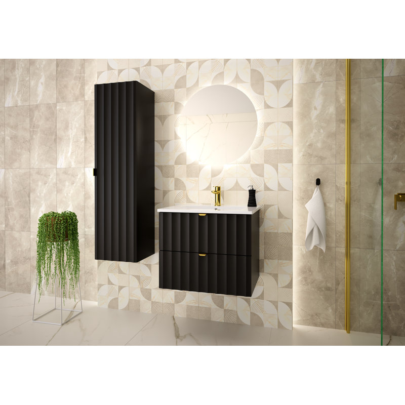 Ahmid Bathroom Storage Furniture Set, Black