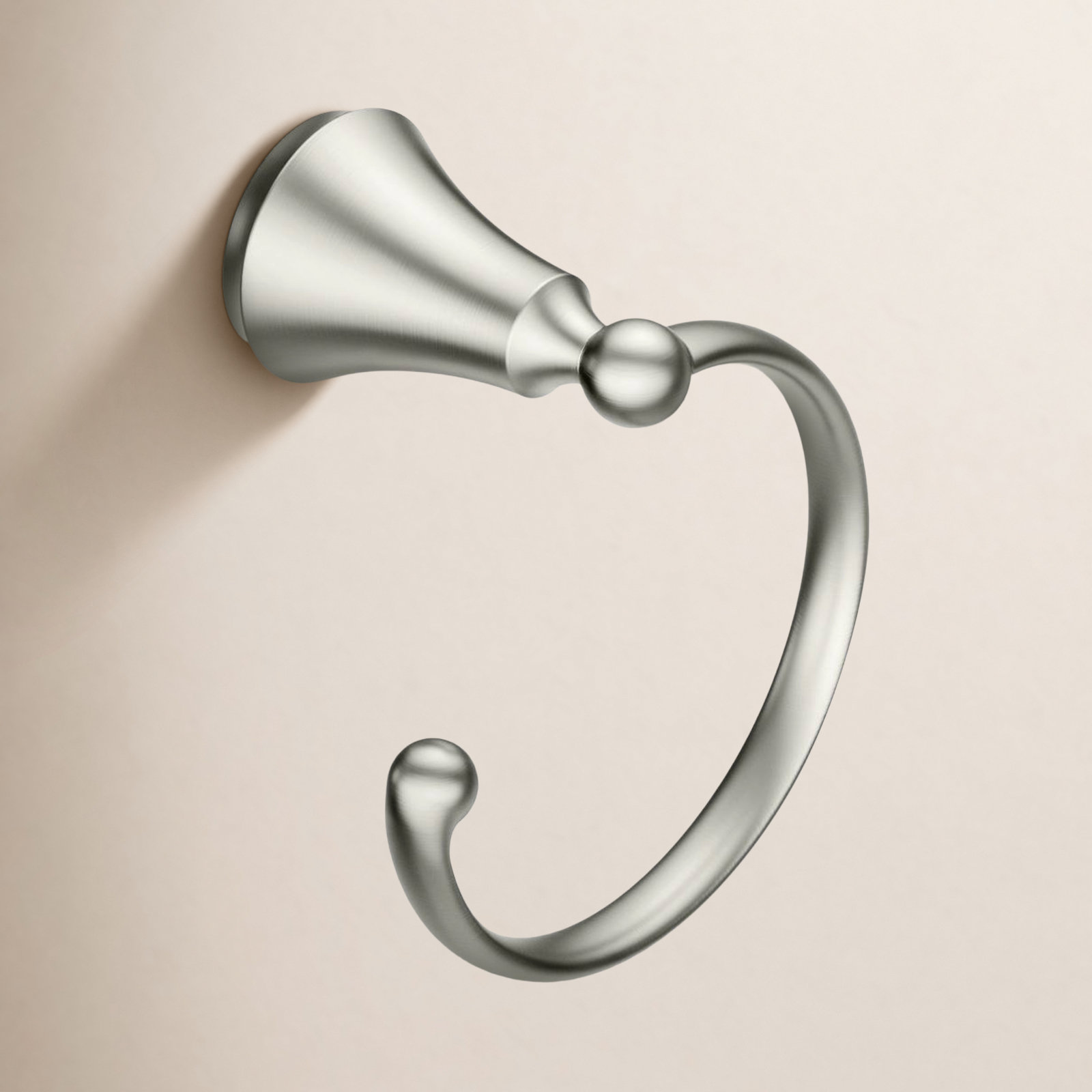 Wynford Wall-Mounted Towel Ring, Brushed Nickel