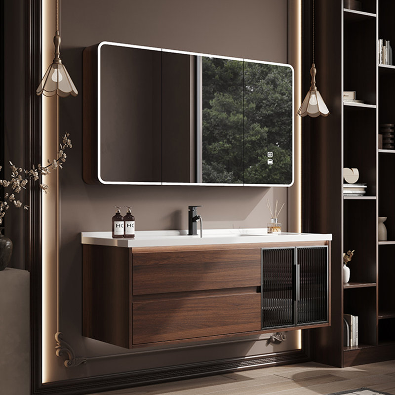 Chinese style retro simple bathroom cabinet.