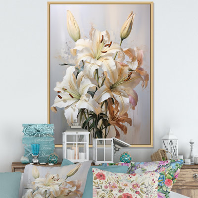" Beige Lilies Simple Tranquility VI "