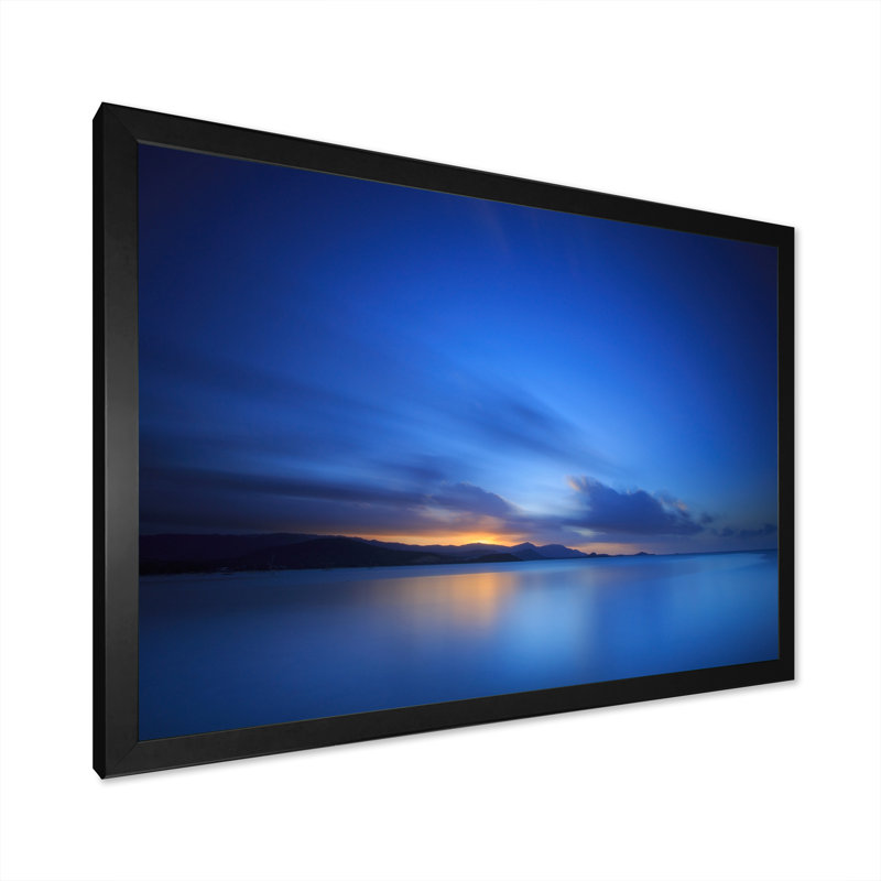 «Panoramic Cloud and Sky At Sunset IV», reproduction sur toile, H 8 po x l 12 po x P 1 po, Cadre d'angle fermé noir