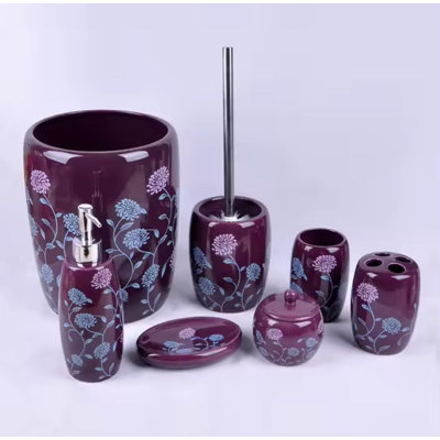 Ensemble d'accessoires de salle de bain violet